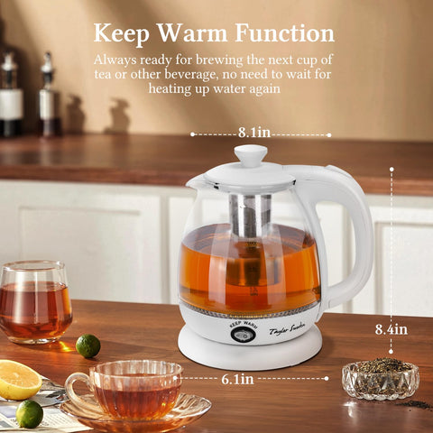 Taylor Swoden keep-warm function maintains tea temperature for a second cup