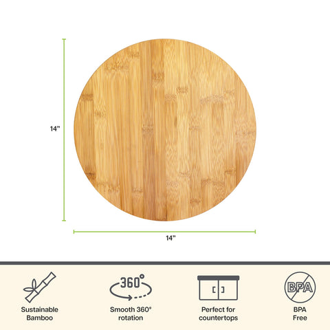 TB Home Lazy Susan ships ready to use with sturdy base for stability