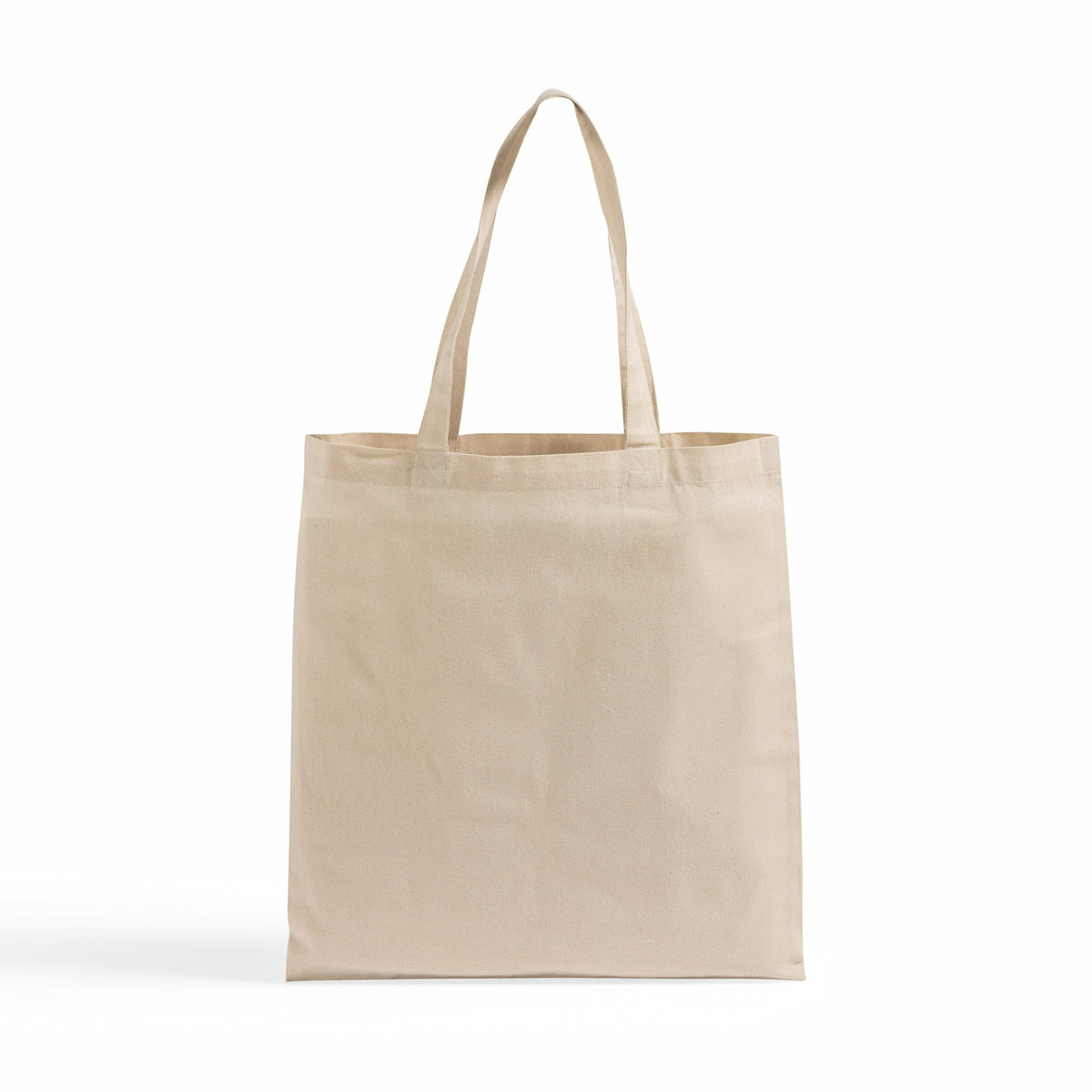 TBF 24-pack natural canvas tote bag front view for groceries and daily carry.