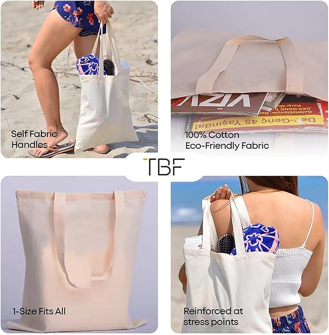 TBF reinforced stitching and eco-friendly cotton support repeated use.