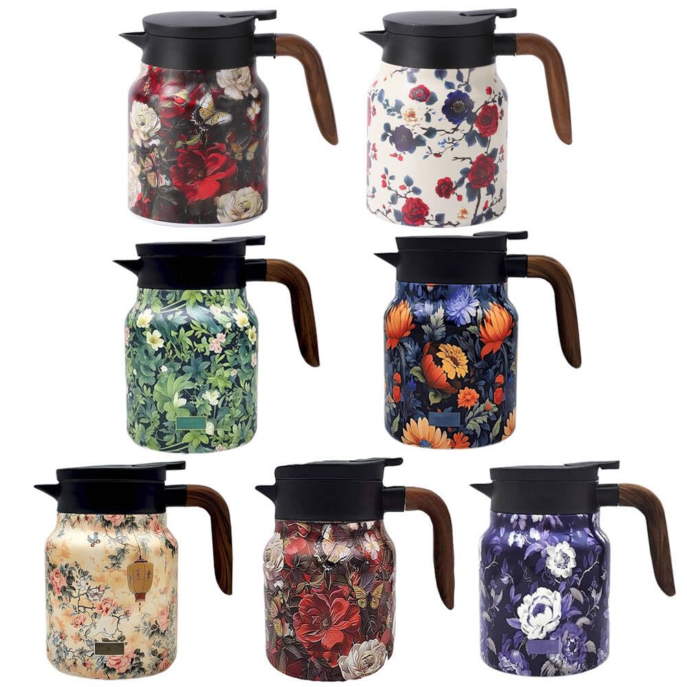 TBHAPY green floral teapot front view adds elegant kitchen decor