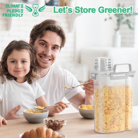 TBMax cereal container featuring transparent body and secure latch for easy pantry check