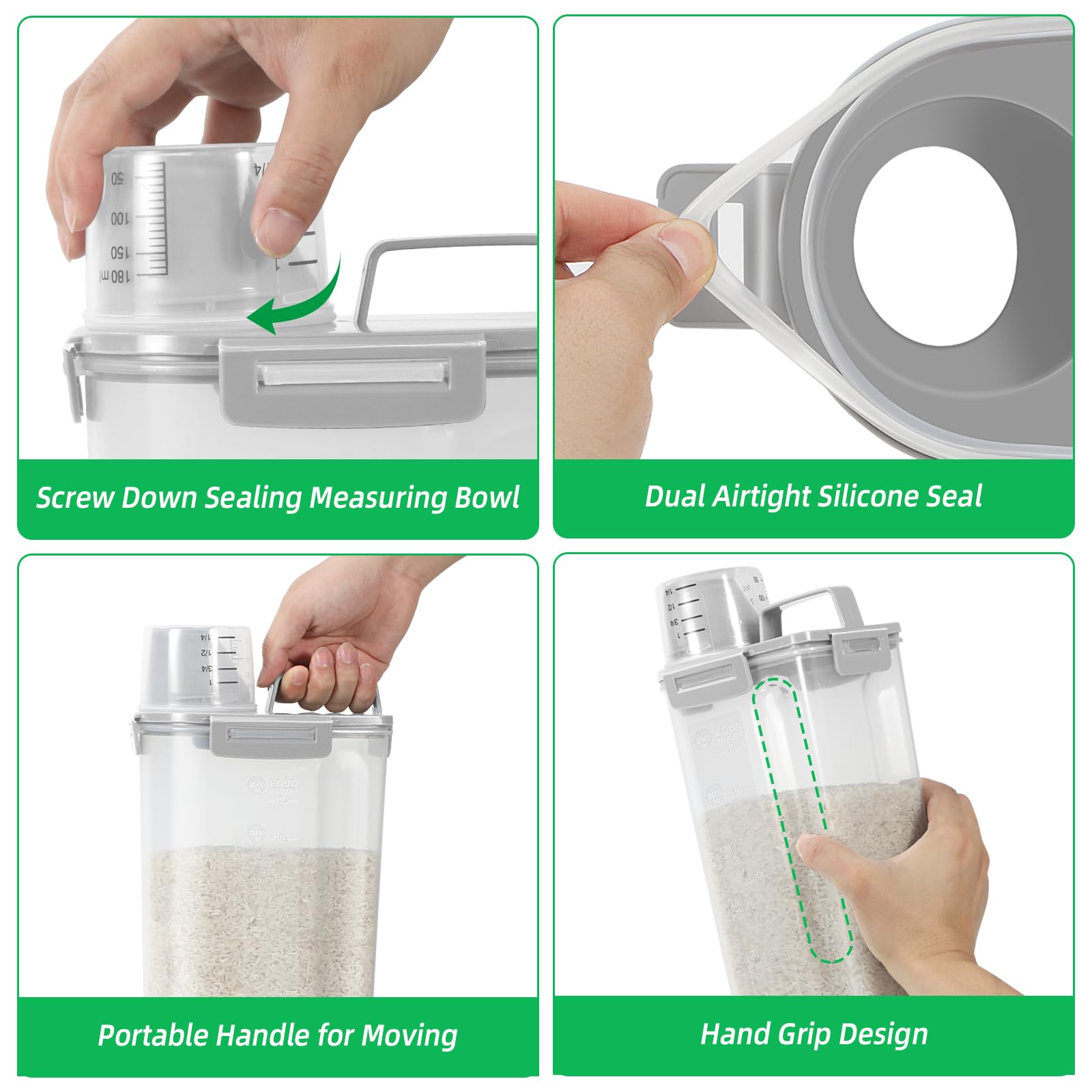 TBMax compact storage for cereal, rice, and snack management