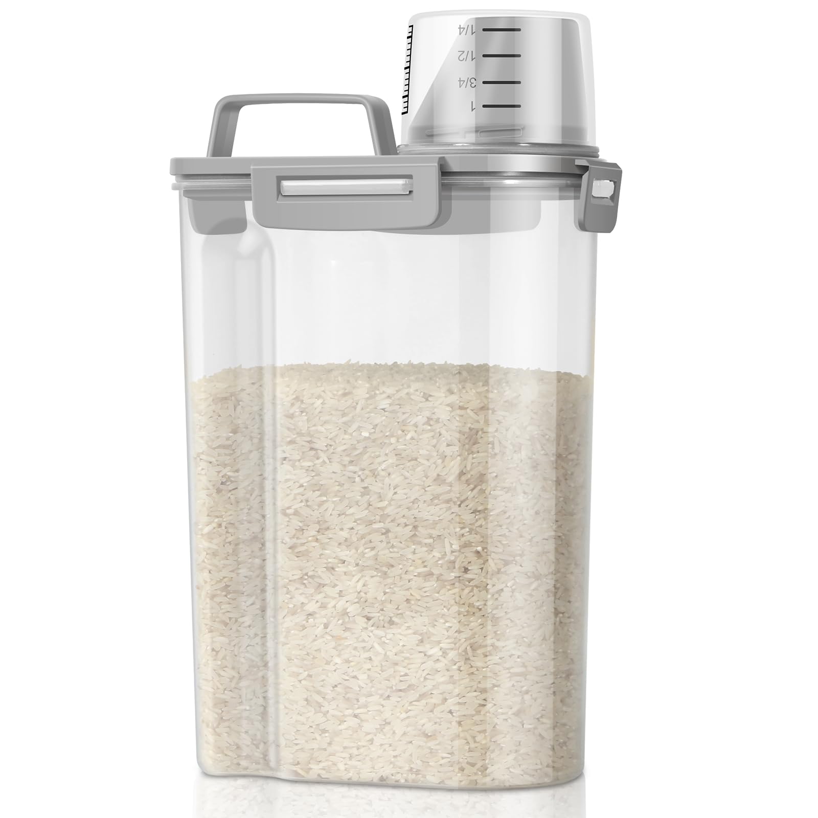 TBMax rice storage container with pour spout for spill-free use