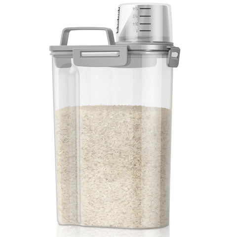 TBMax rice storage container with pour spout for spill-free use