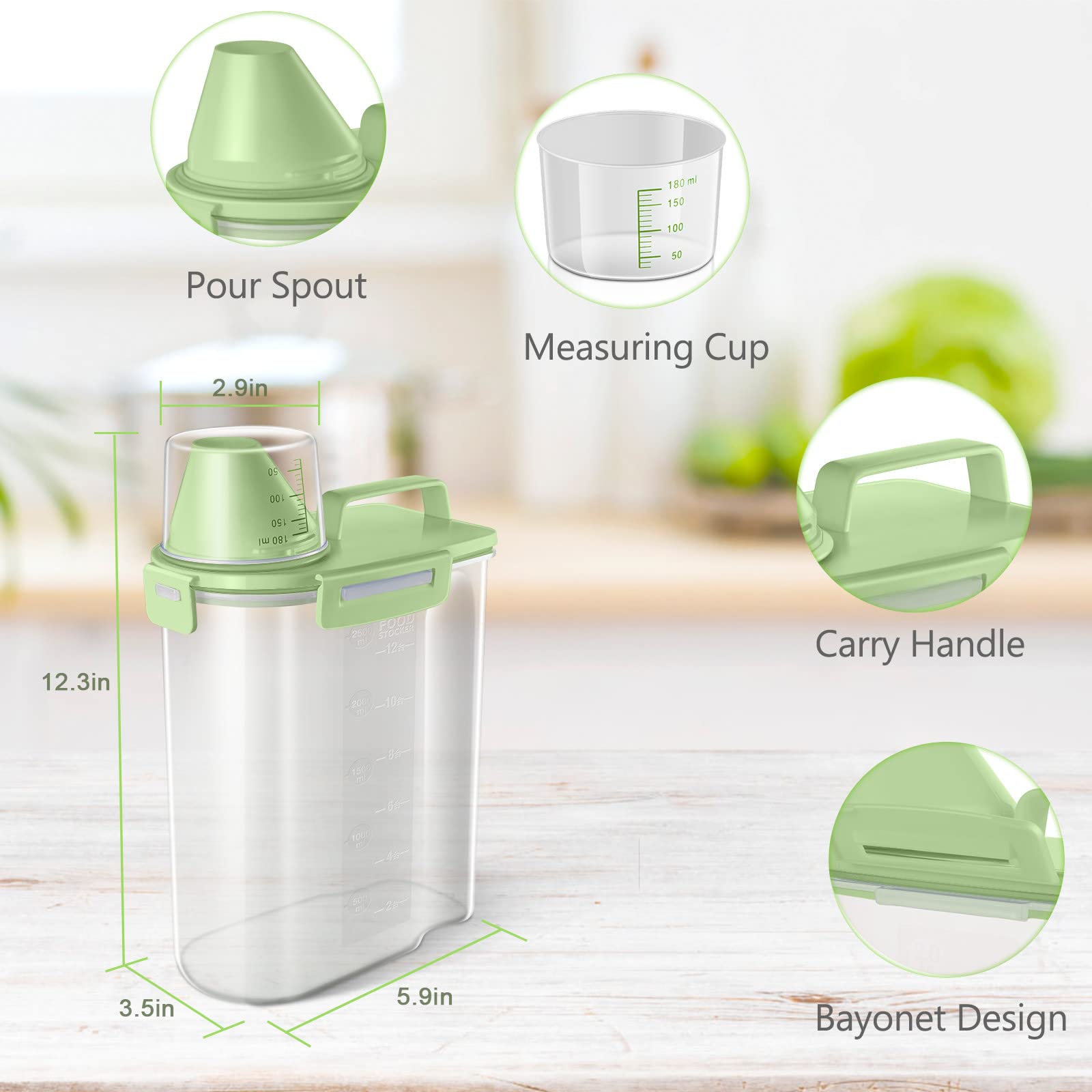 TBMax green container with clear body for easy contents monitoring.