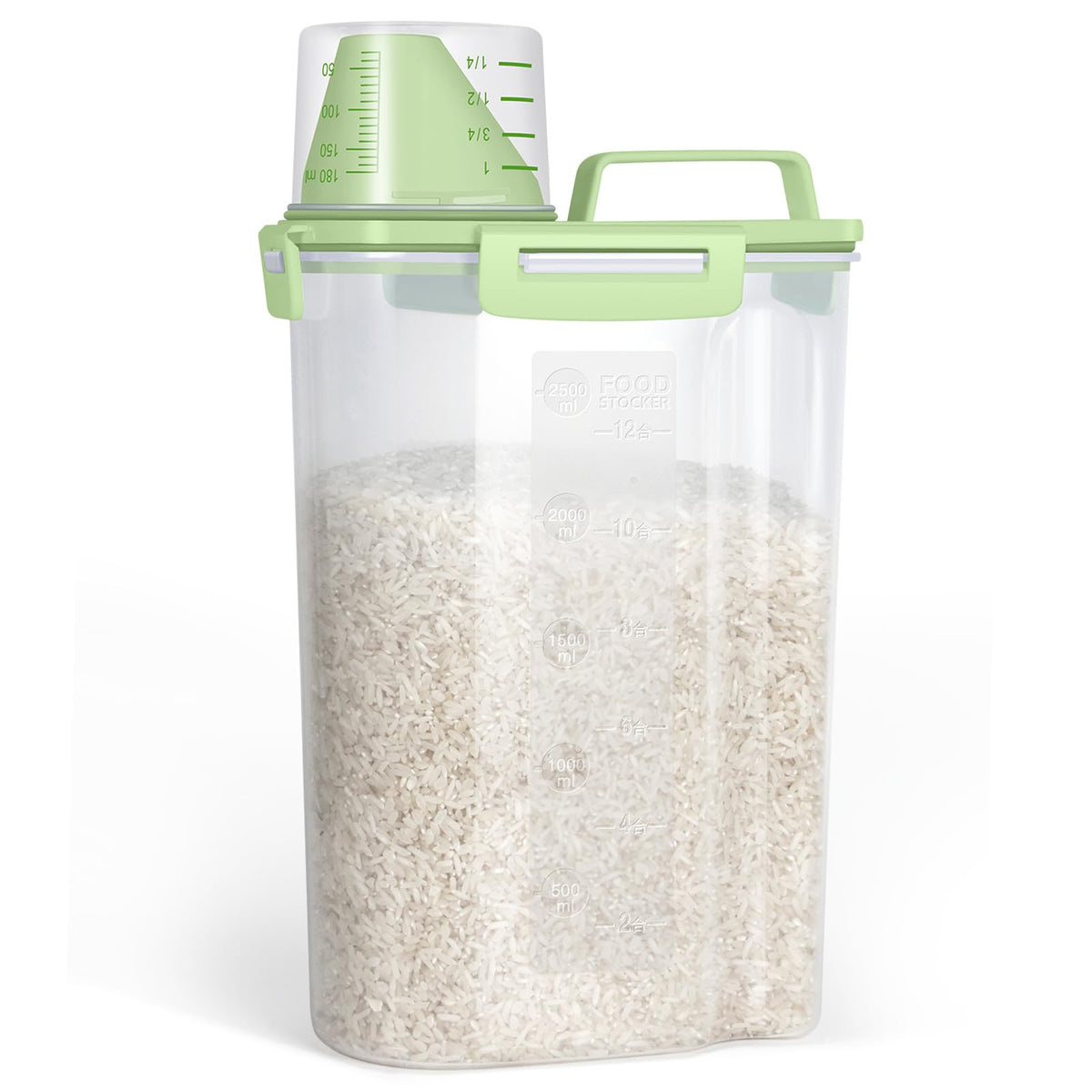 TBMax small rice storage container with pouring spout for mess-free portioning.
