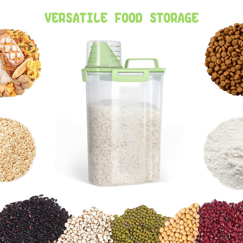 TBMax green storage bin handles a range of dry foods beyond rice.