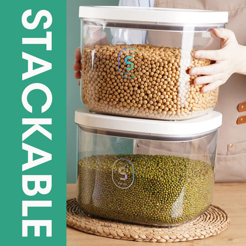 TBMAXS 10lb rice container demonstrates capacity at a glance.