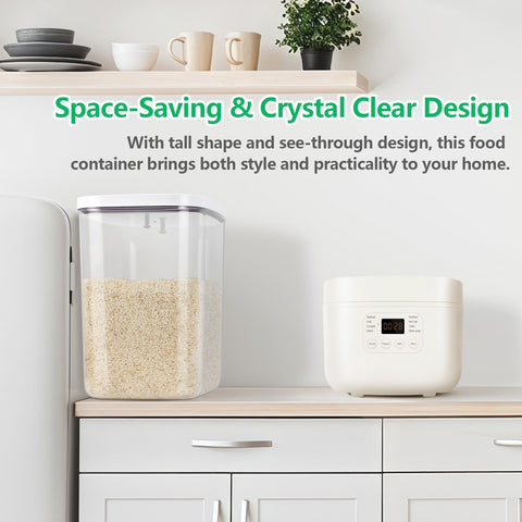 TBMAXS Clear Tall Food Storage Bin lets you see contents at a glance.