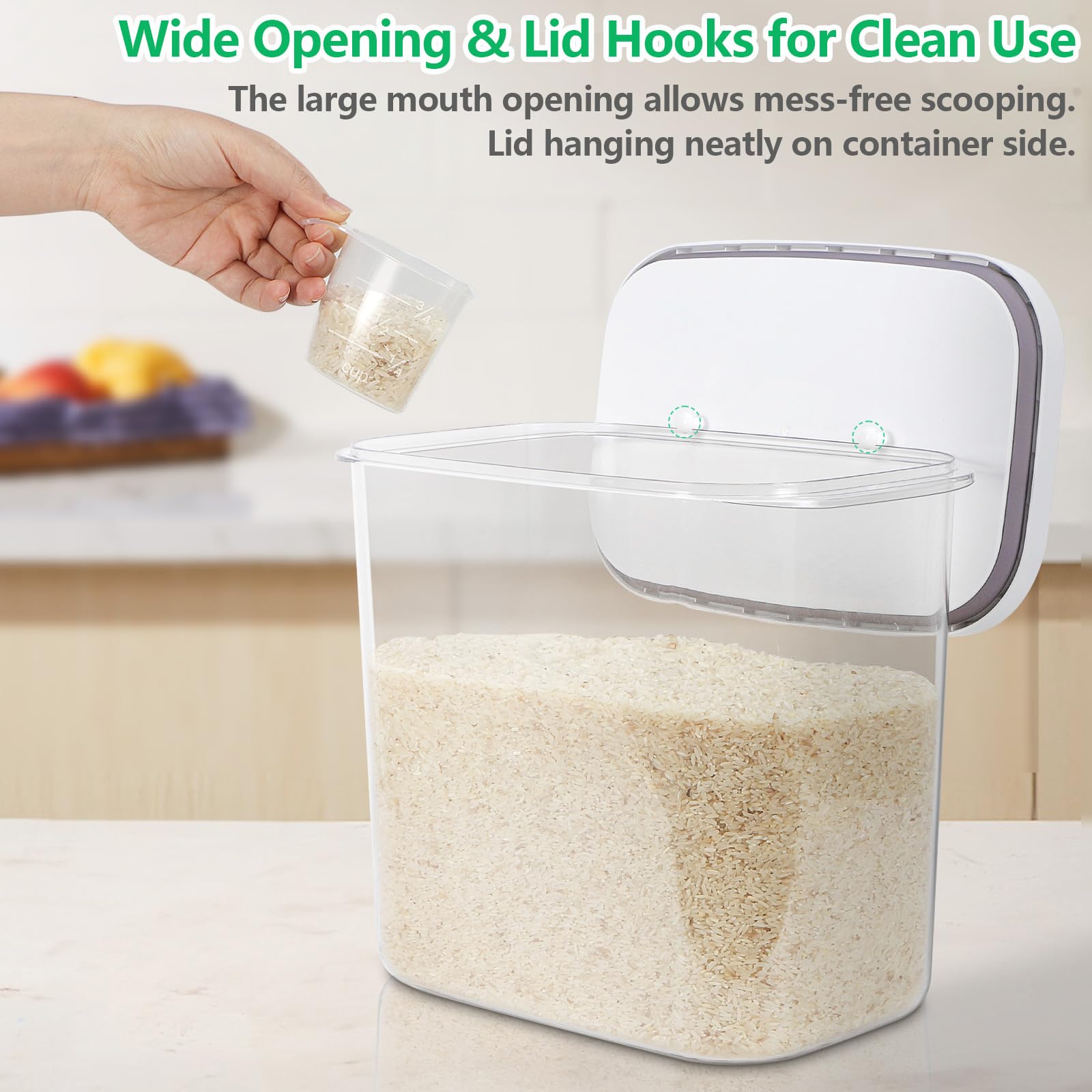 TBMAXS Large Flour and Sugar Storage in 12.68 qt keeps bags organized and visible.