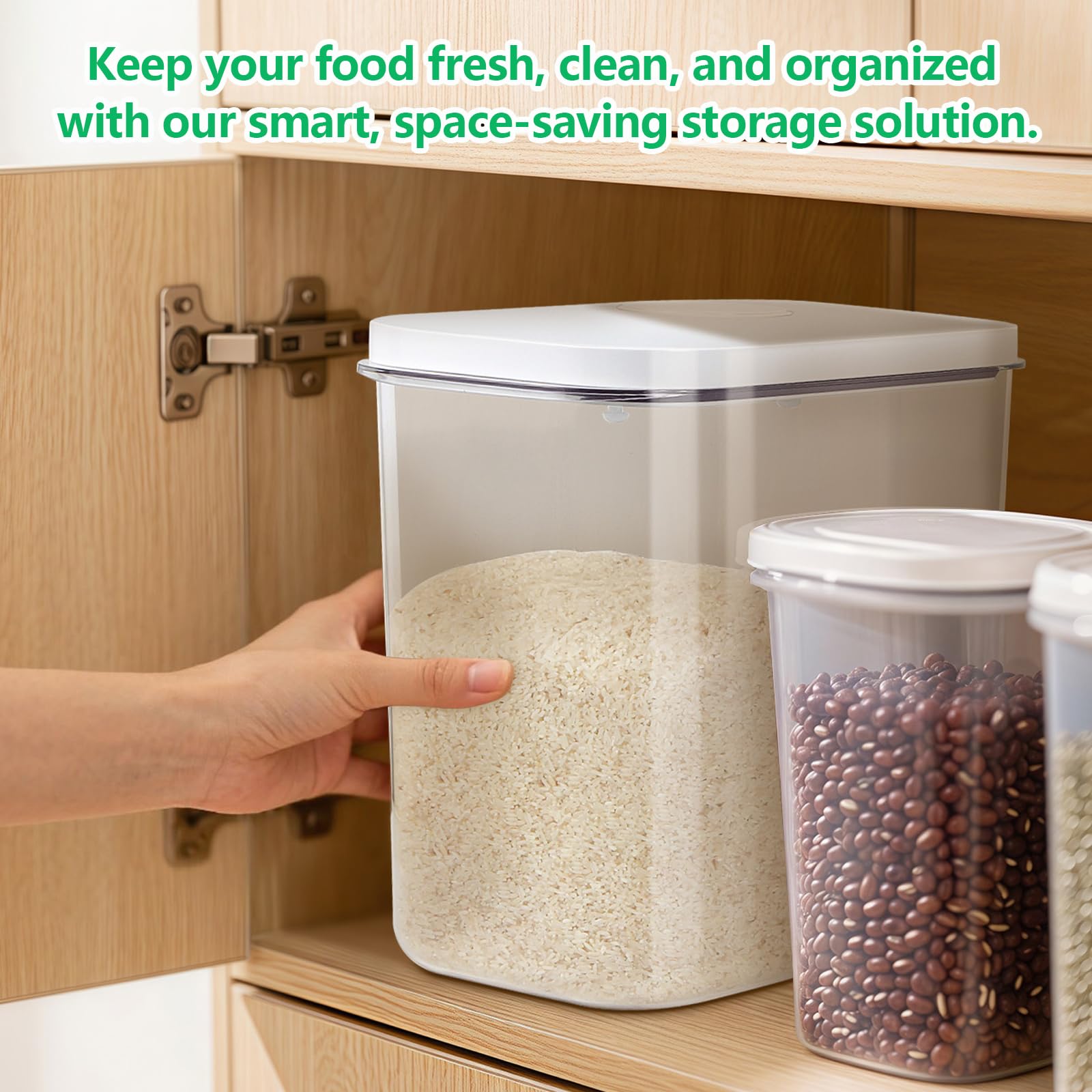TBMAXS Space-Saving Pantry Bin helps organize compact kitchen cabinets.