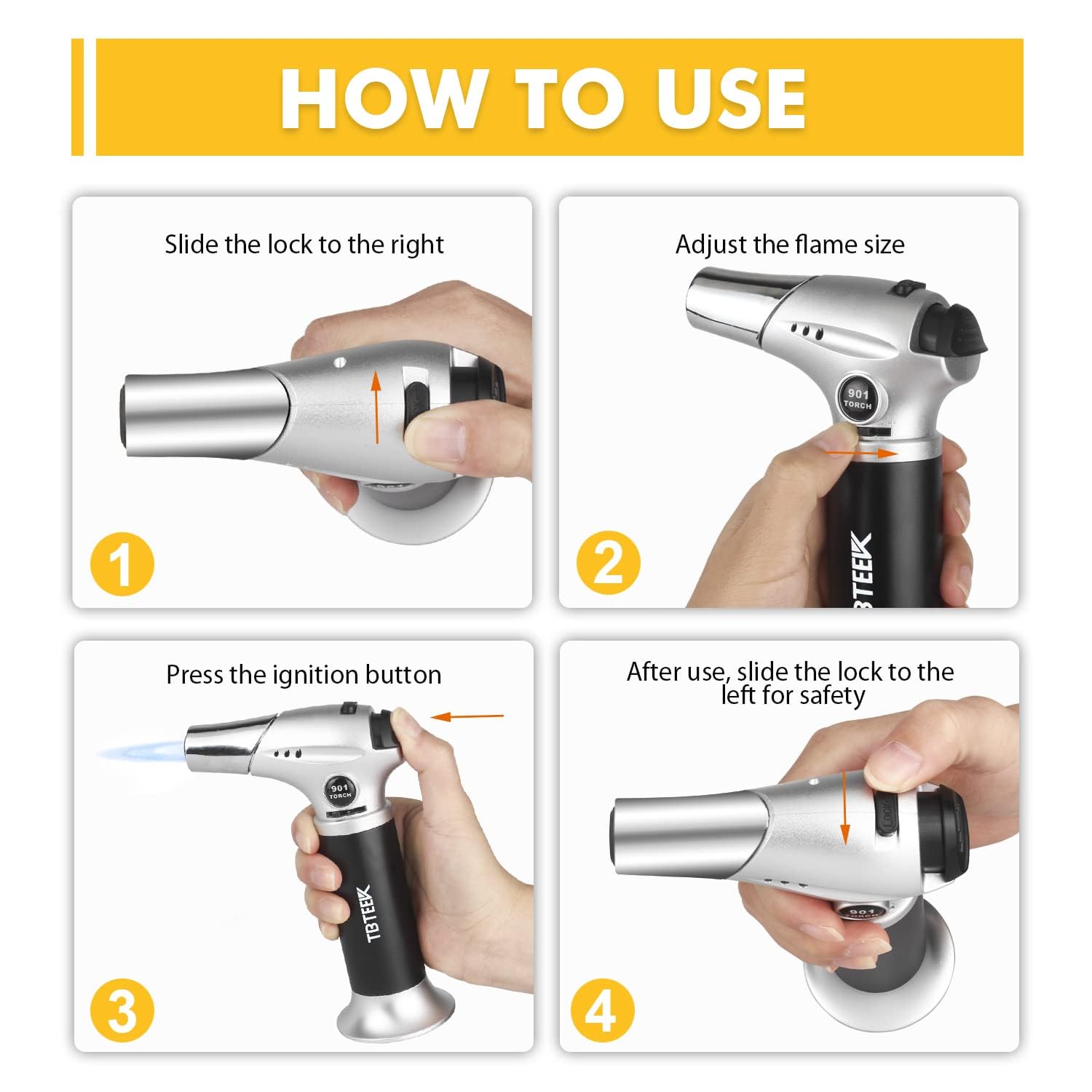TBTeek adjustable flame enables precise caramelizing, searing, and finishing touches