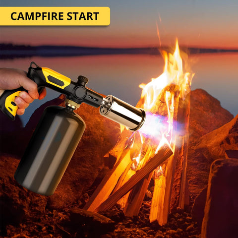 TBTeek outdoor torch lighting a grill or campfire outdoors