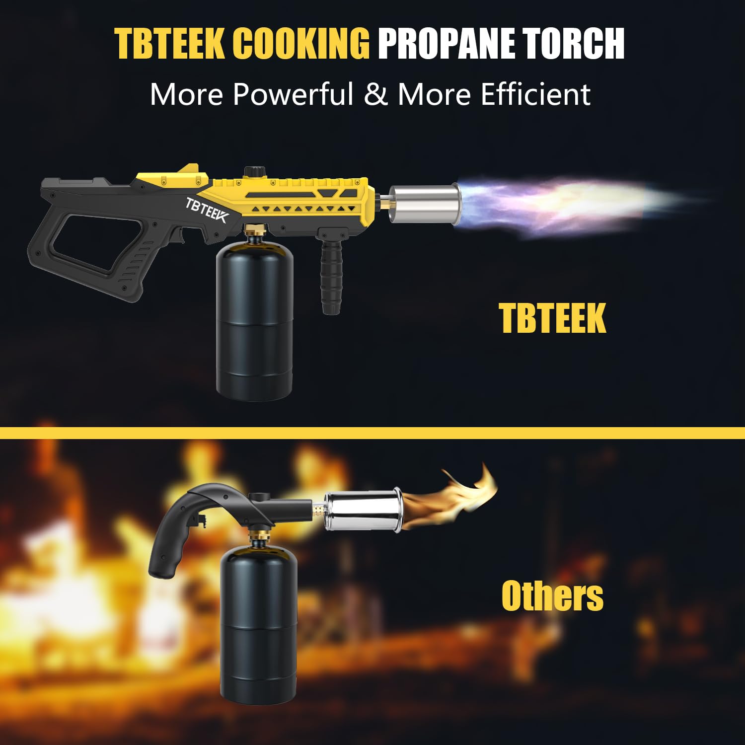 TBTeek propane torch adjustable fuel control for delicate to heavy tasks