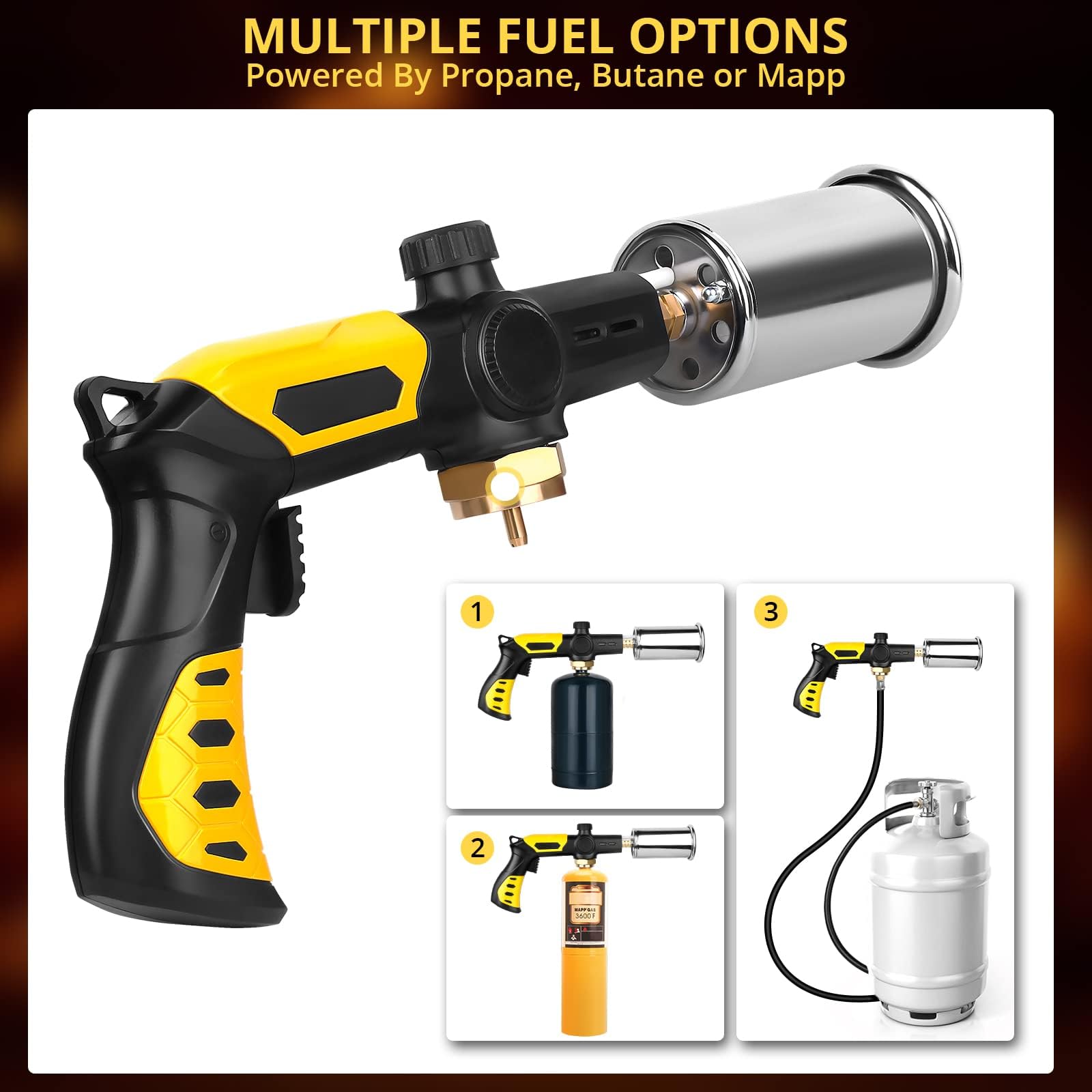 TBTeek refillable torch compatible with propane MAP-Pro canisters