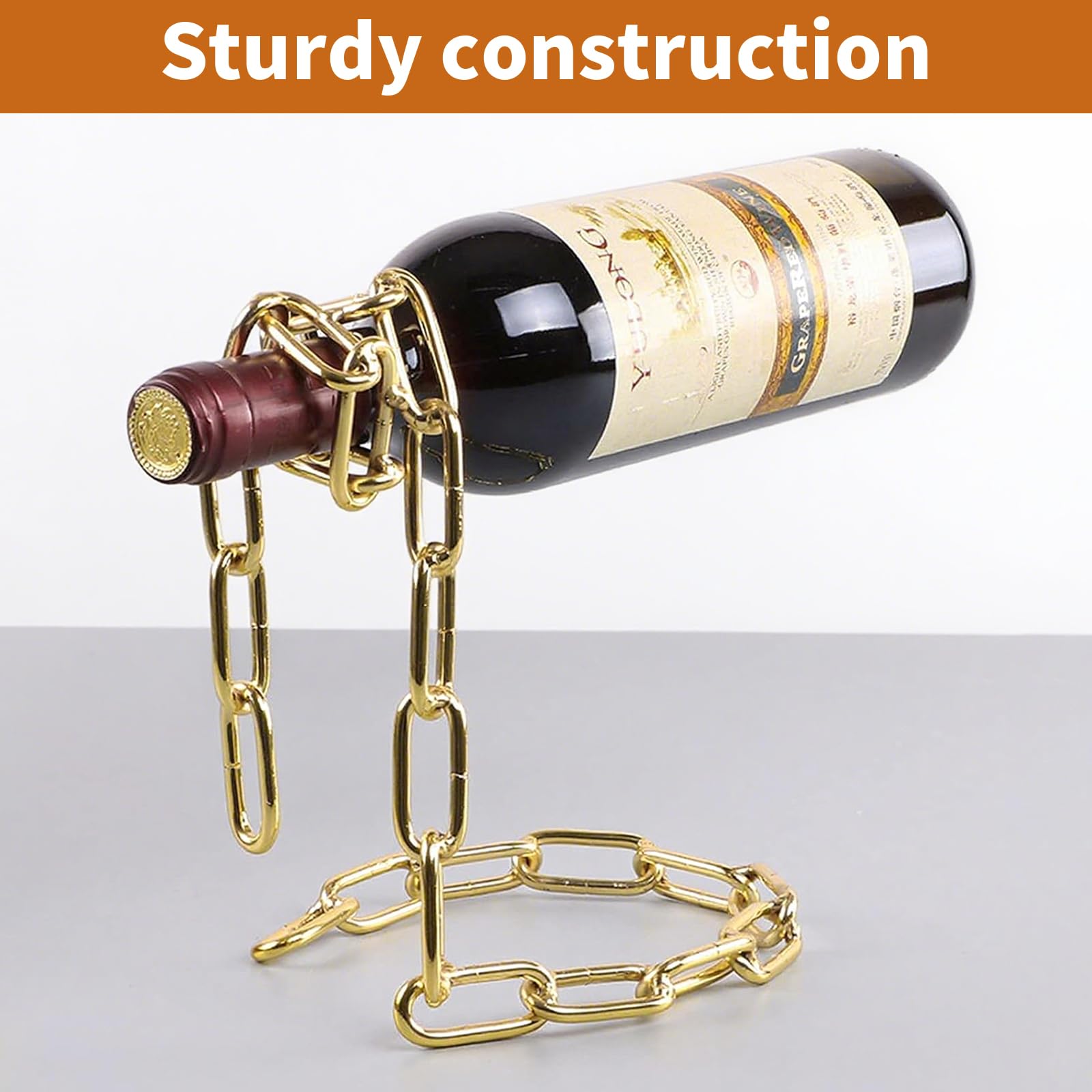 TBWHL gold-finish wine holder adds luxury to shelves