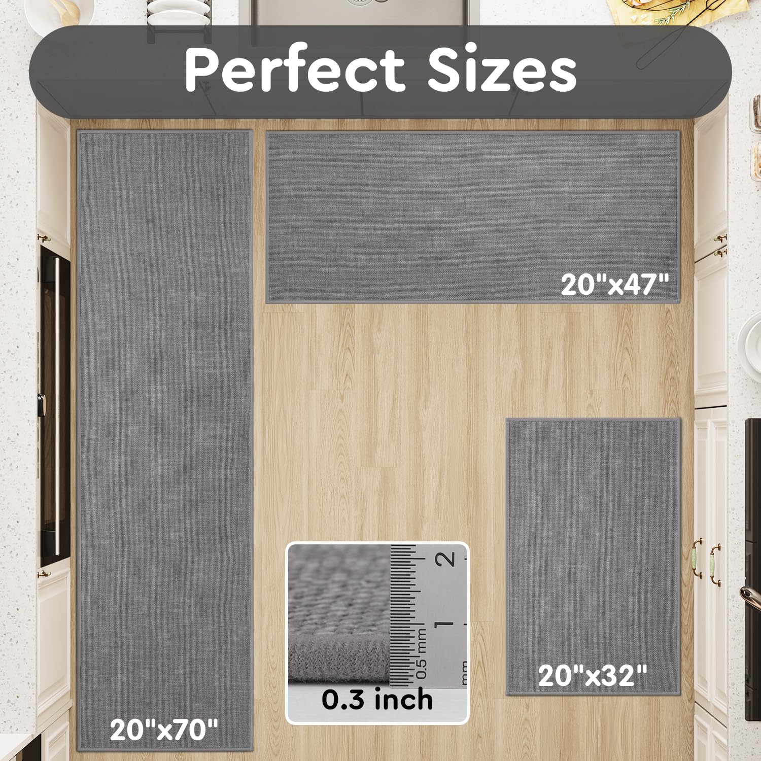 tchdio grey kitchen mat enhances modern decor while protecting floors