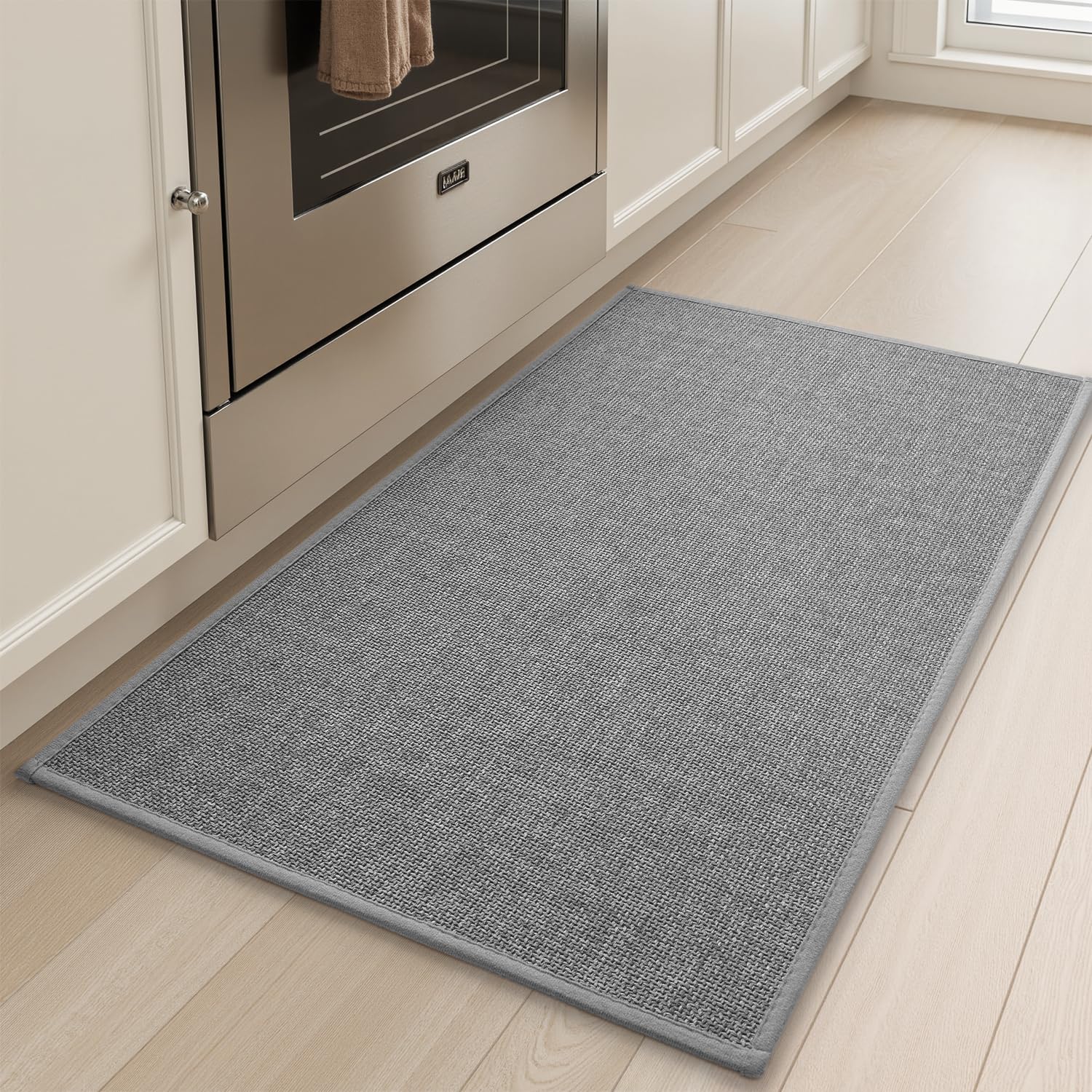 tchdio kitchen mat with rubber backing offers stable non slip footing by the sink