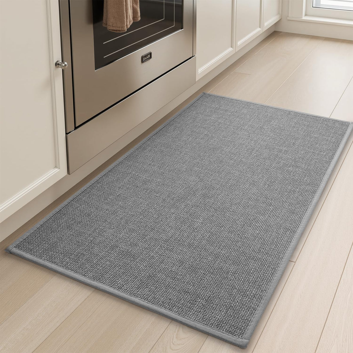 tchdio kitchen mat with rubber backing offers stable non slip footing by the sink