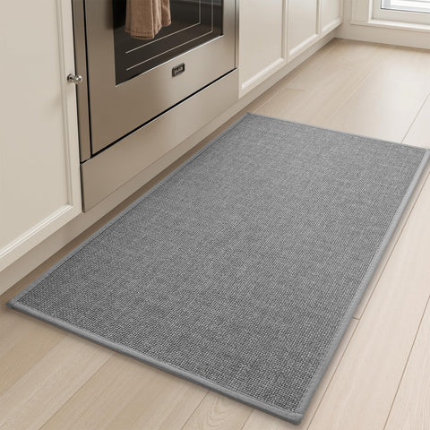 tchdio kitchen mat with rubber backing offers stable non slip footing by the sink