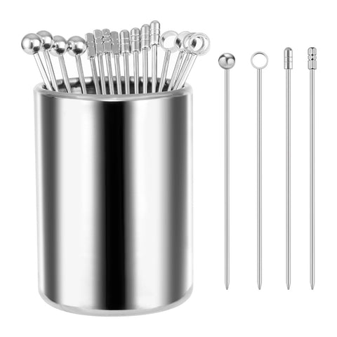 tchrules cocktail picks with storage box keep bar setup organized
