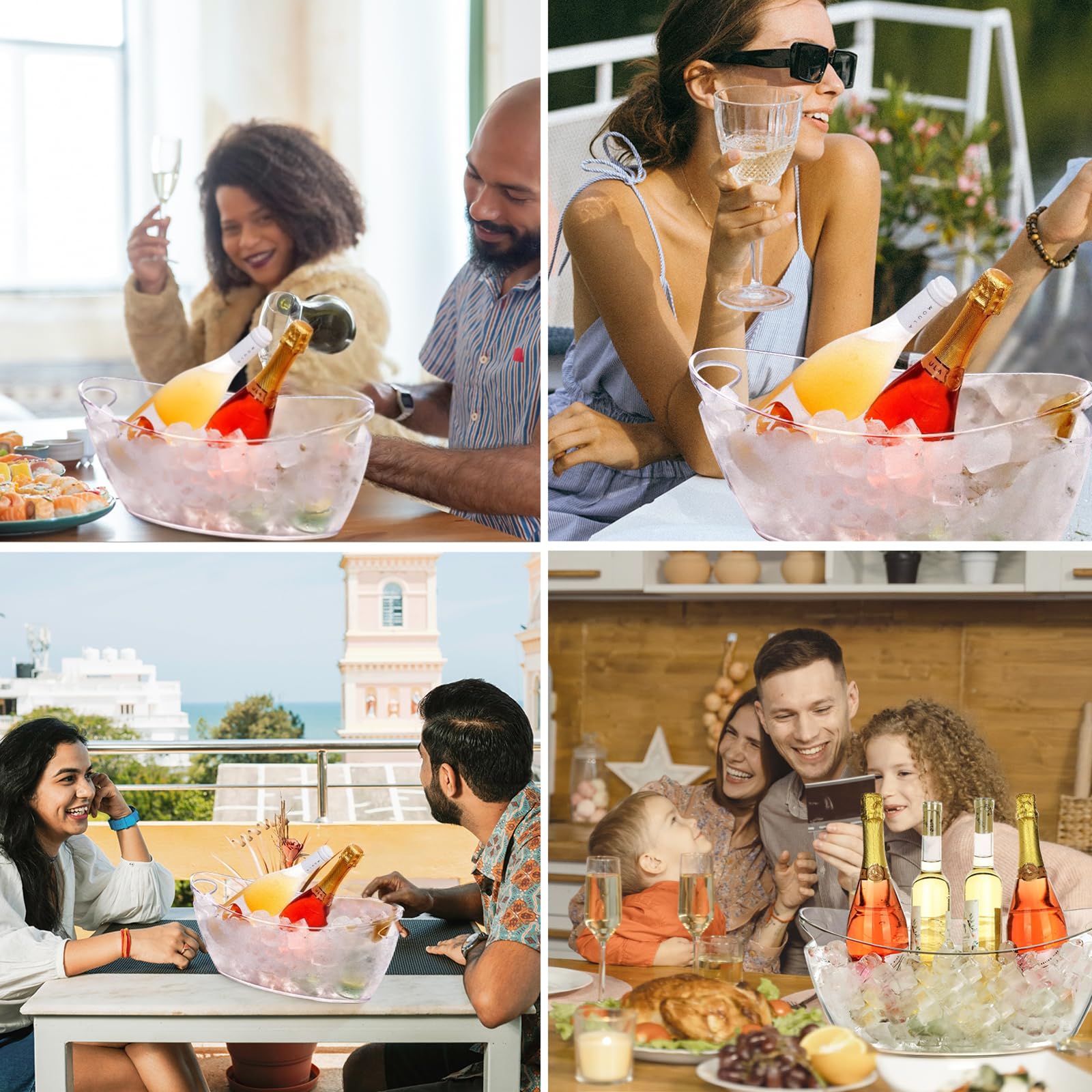 tchrules versatile ice bucket doubles as fruit or candy bin when not in use.