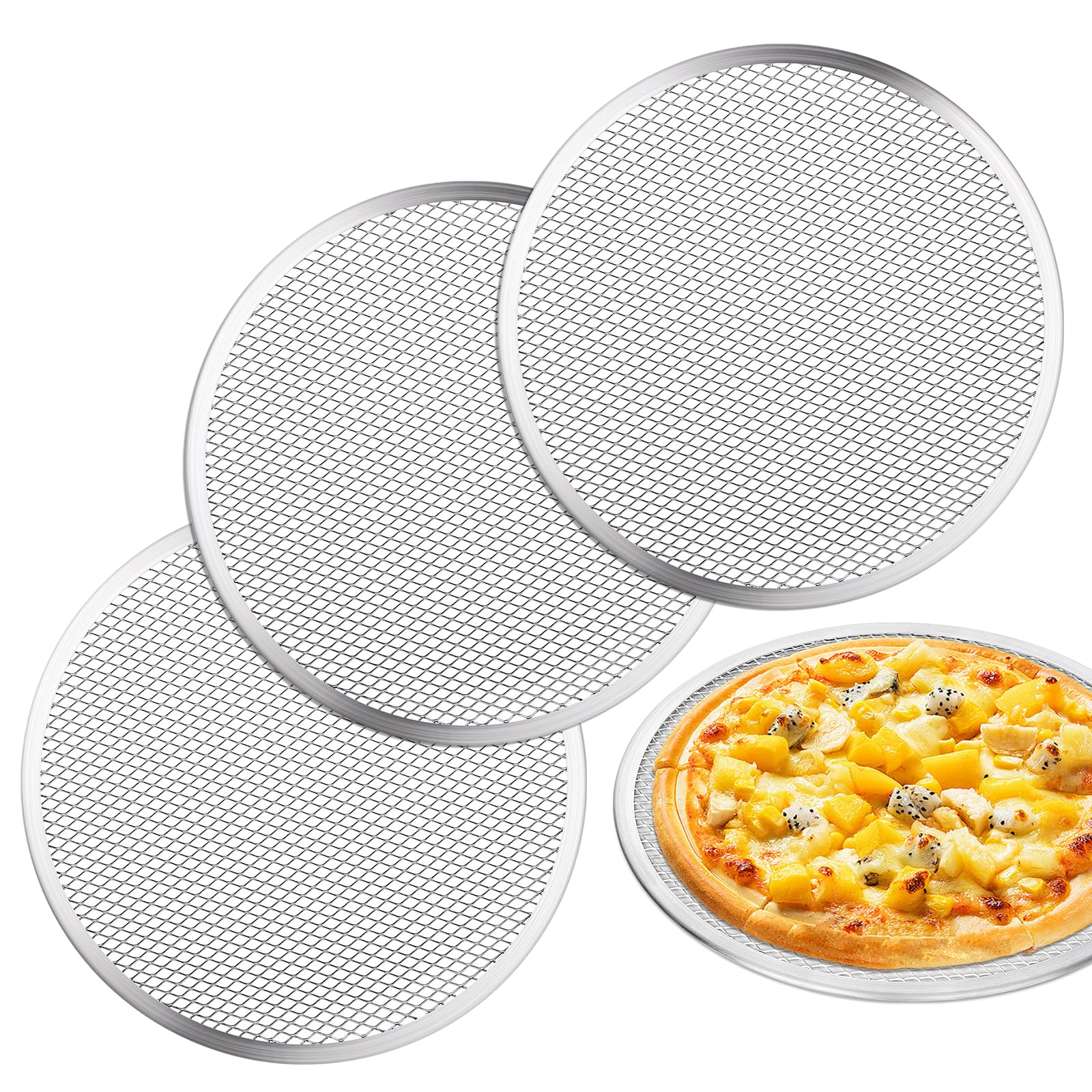 tchrules pizza screen 3pc set front view for versatile oven use