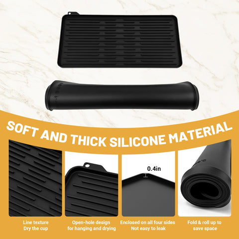 TCULOSD coffee bar mat protects counters during daily use.