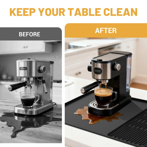 TCULOSD coffee mat doubles as a dish drying surface.