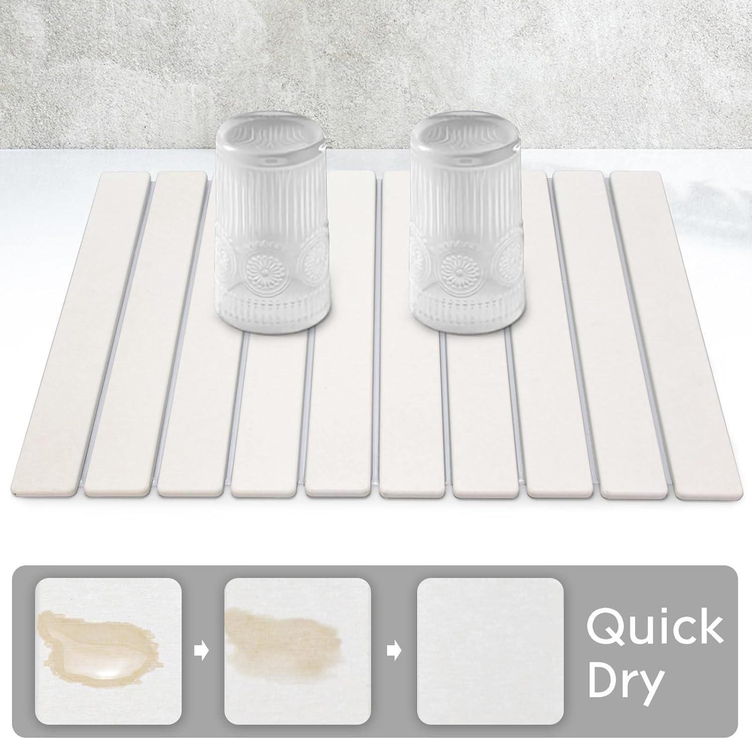 tdcokhe collapsible drying mat folded for easy storage in a cabinet