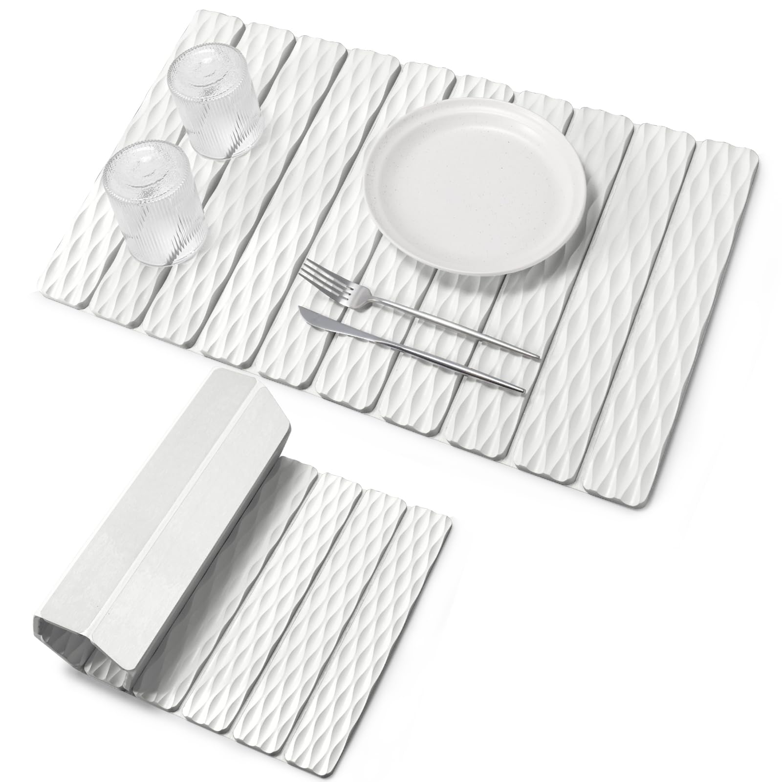 tdcokhe Large Stone Drying Mat on counter speeds up dish drying with a clean surface.