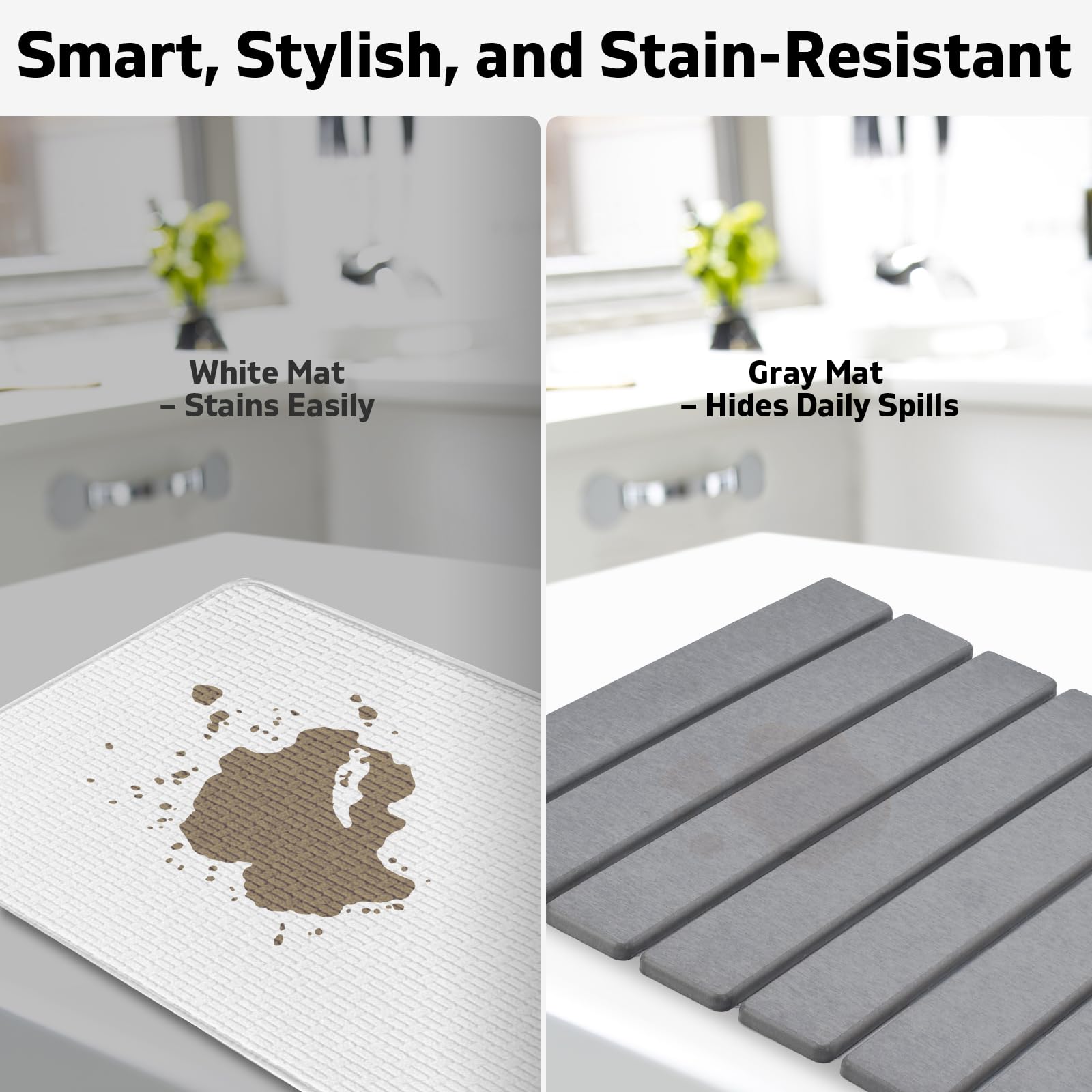 tdcokhe stone dish drying mat grey surface resists stains.