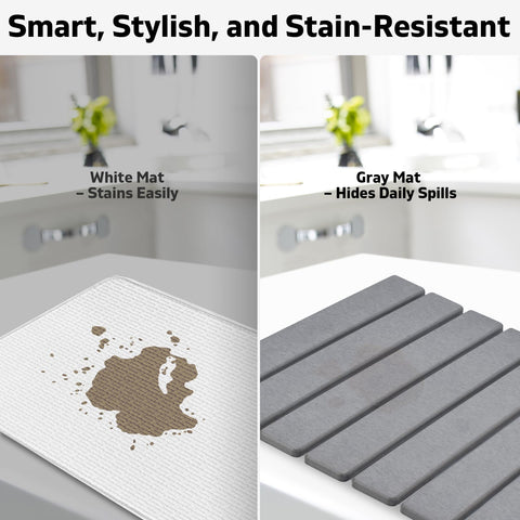 tdcokhe stone dish drying mat grey surface resists stains.