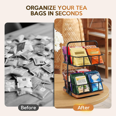 Tea Bunch gift-ready organizer blends rustic charm with practical storage.