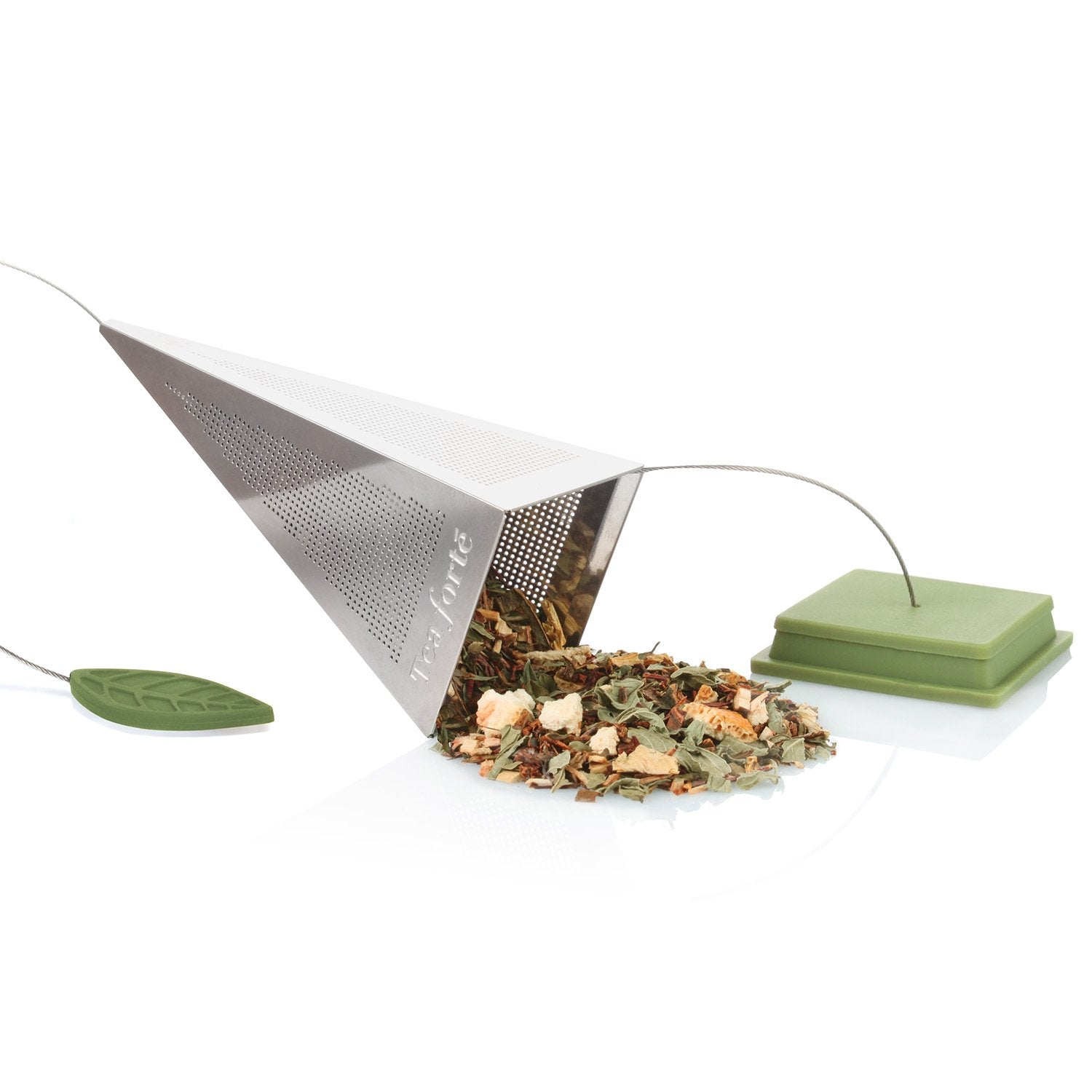 Tea Forte infuser in an elegant cup enhances daily tea ritual.