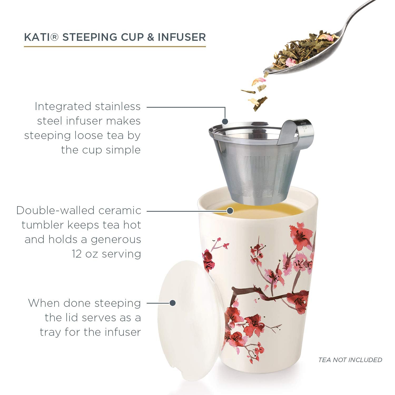 Tea Forte Kati Cup insulated double-wall design preserves warmth