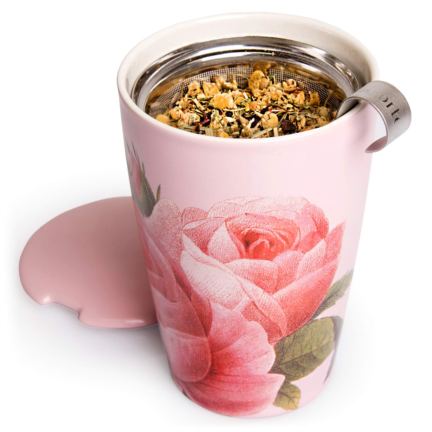 Tea Forte Kati Cup lid doubles as a drip catcher during steeping.
