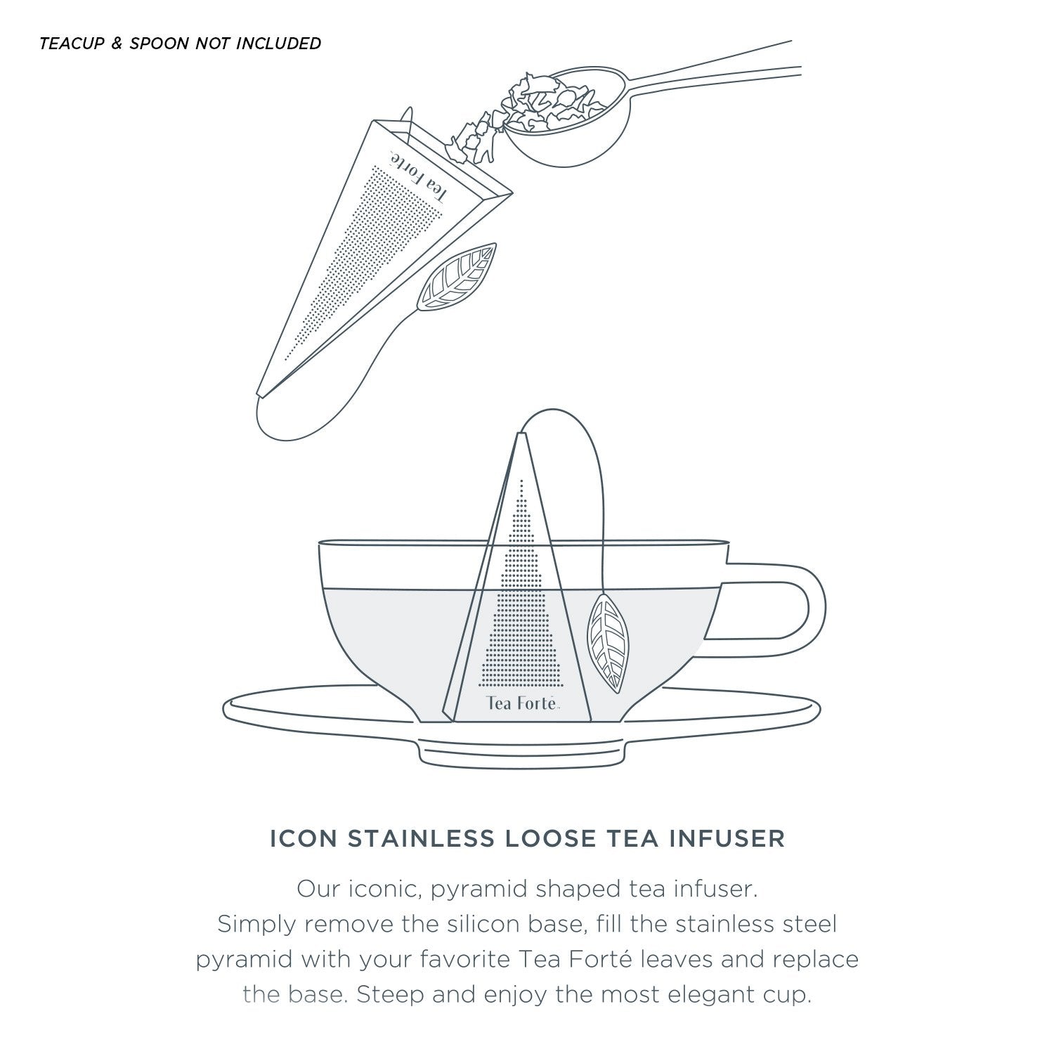 Tea Forte easy-to-use infuser opens, fills, and seals for quick steeping.