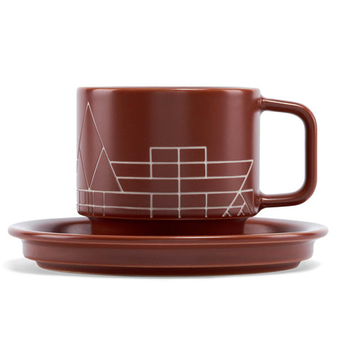 Tea Forte Terra teacup with Frank Lloyd Wright etching enhances tea rituals