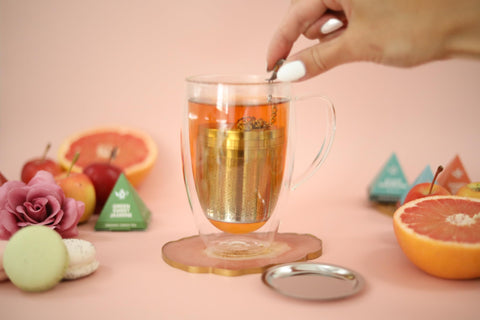 Teabloom 50-percent micron mesh infuser for clearer tea with less sediment