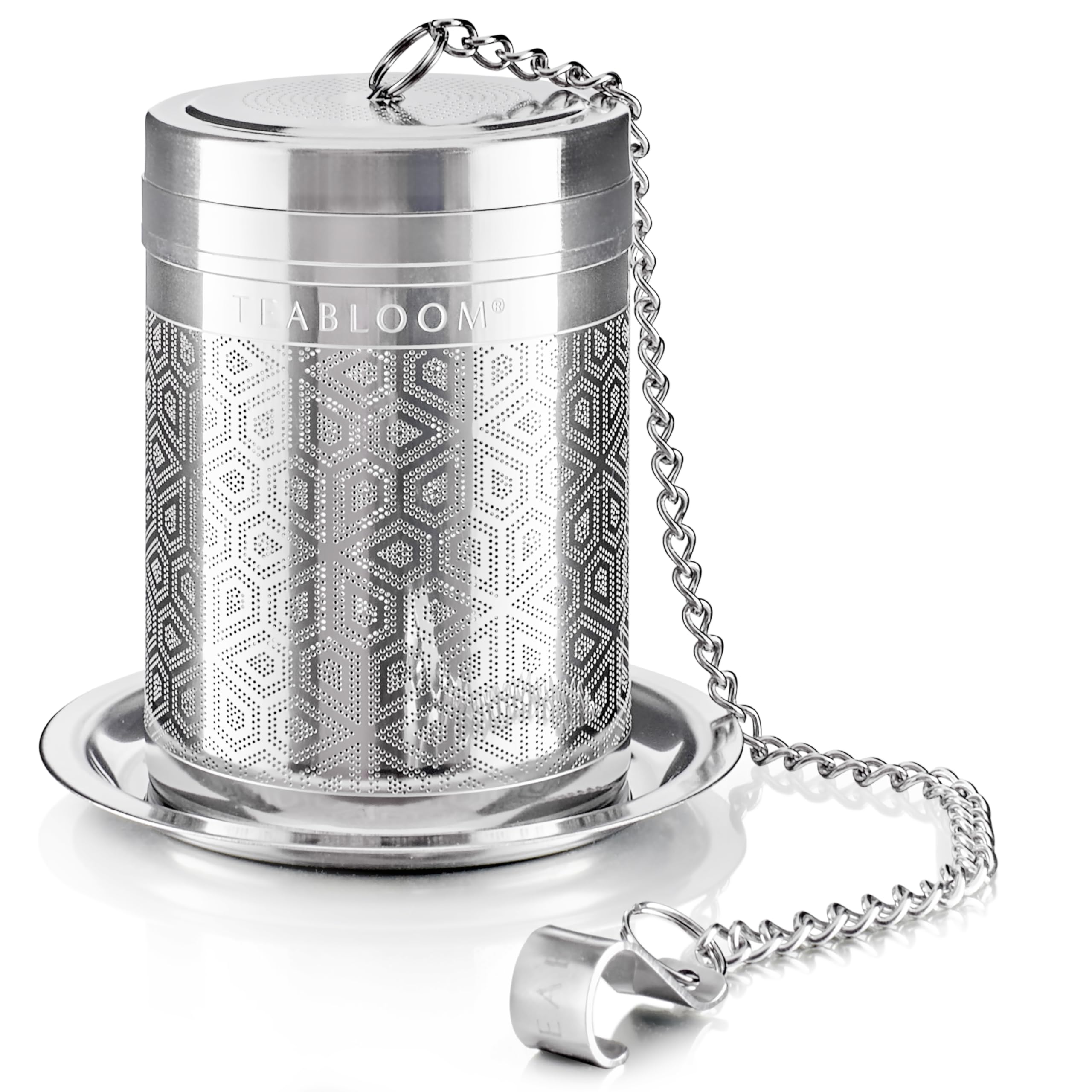 Teabloom elegant stainless steel tea infuser with large capacity for loose-leaf brewing