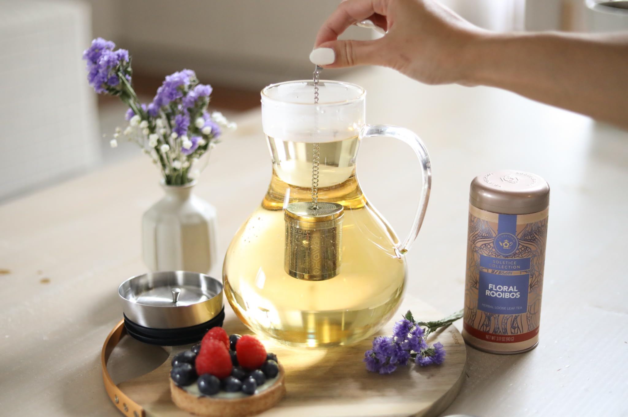 Teabloom geometric blossom design infuser adding style to your brew