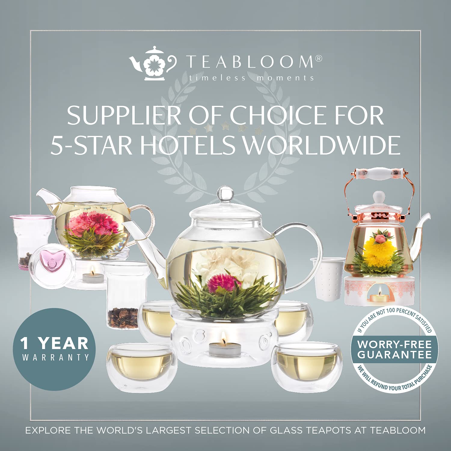 Teabloom gift-ready tea set ideal for weddings, graduates, or tea lovers.