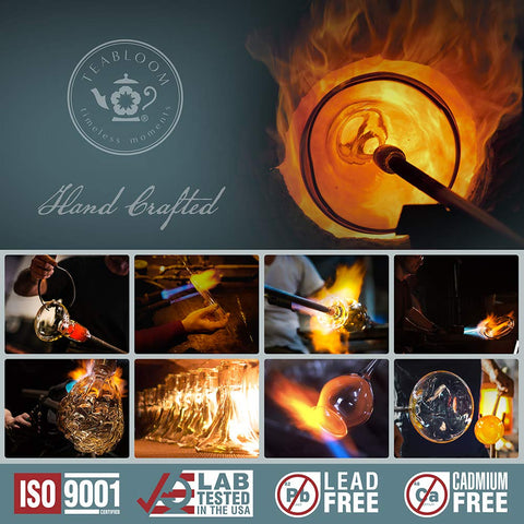 Pure borosilicate glass of Kyoto for clarity and heat resistance.