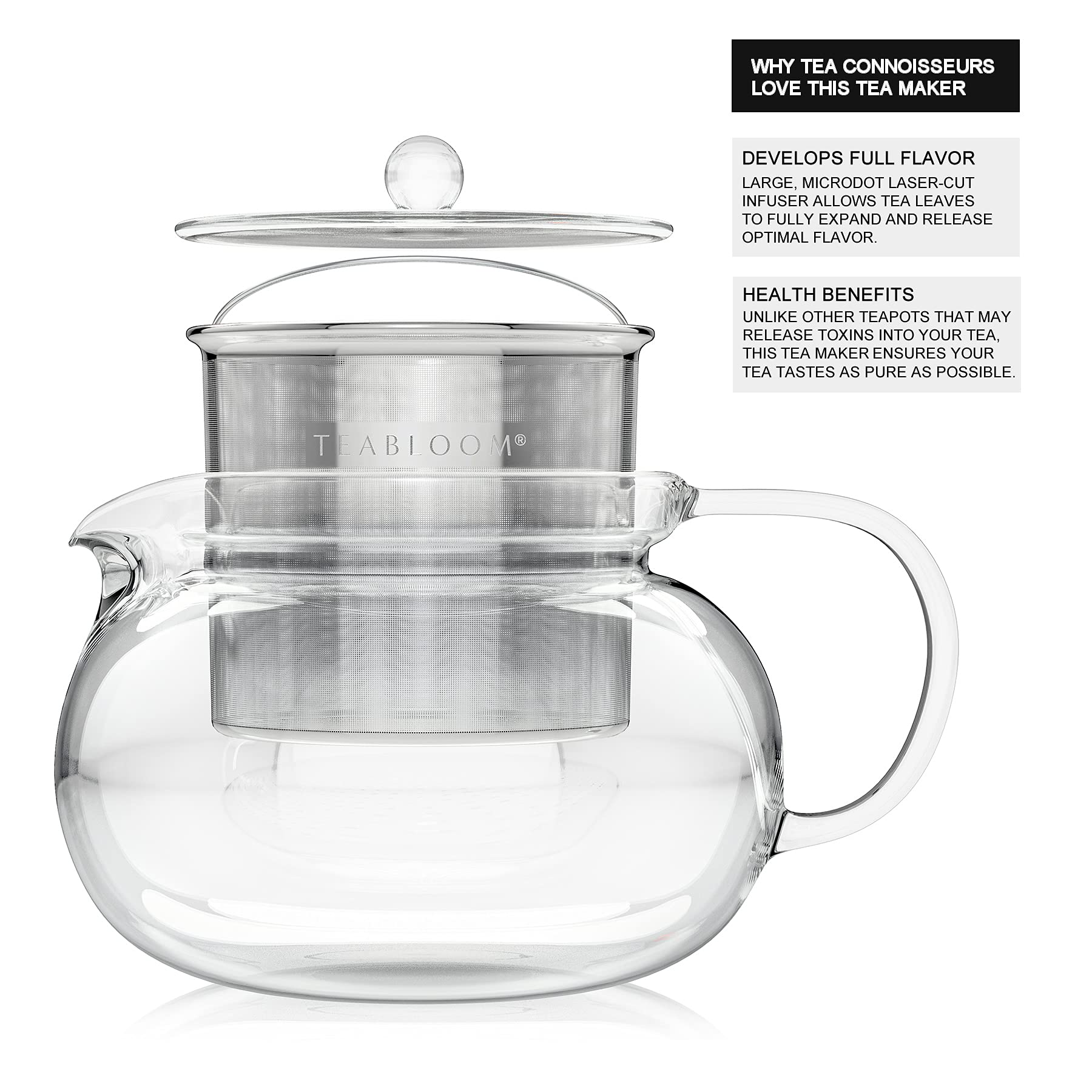 Wide opening of Kyoto teapot makes cleaning simple