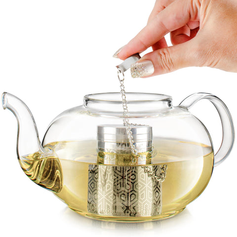 Teabloom screw-top lid tea infuser sealing aroma and preventing leaves escape