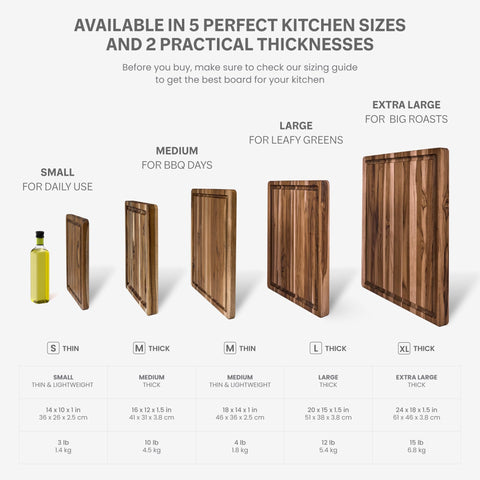 Teakhaus knife-friendly surface protects blades during prep