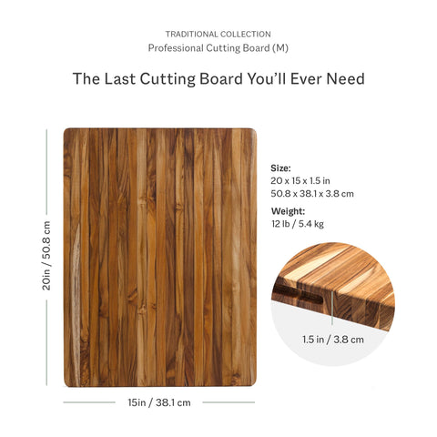 Teakhaus board showing grip handles for safe transport and stability
