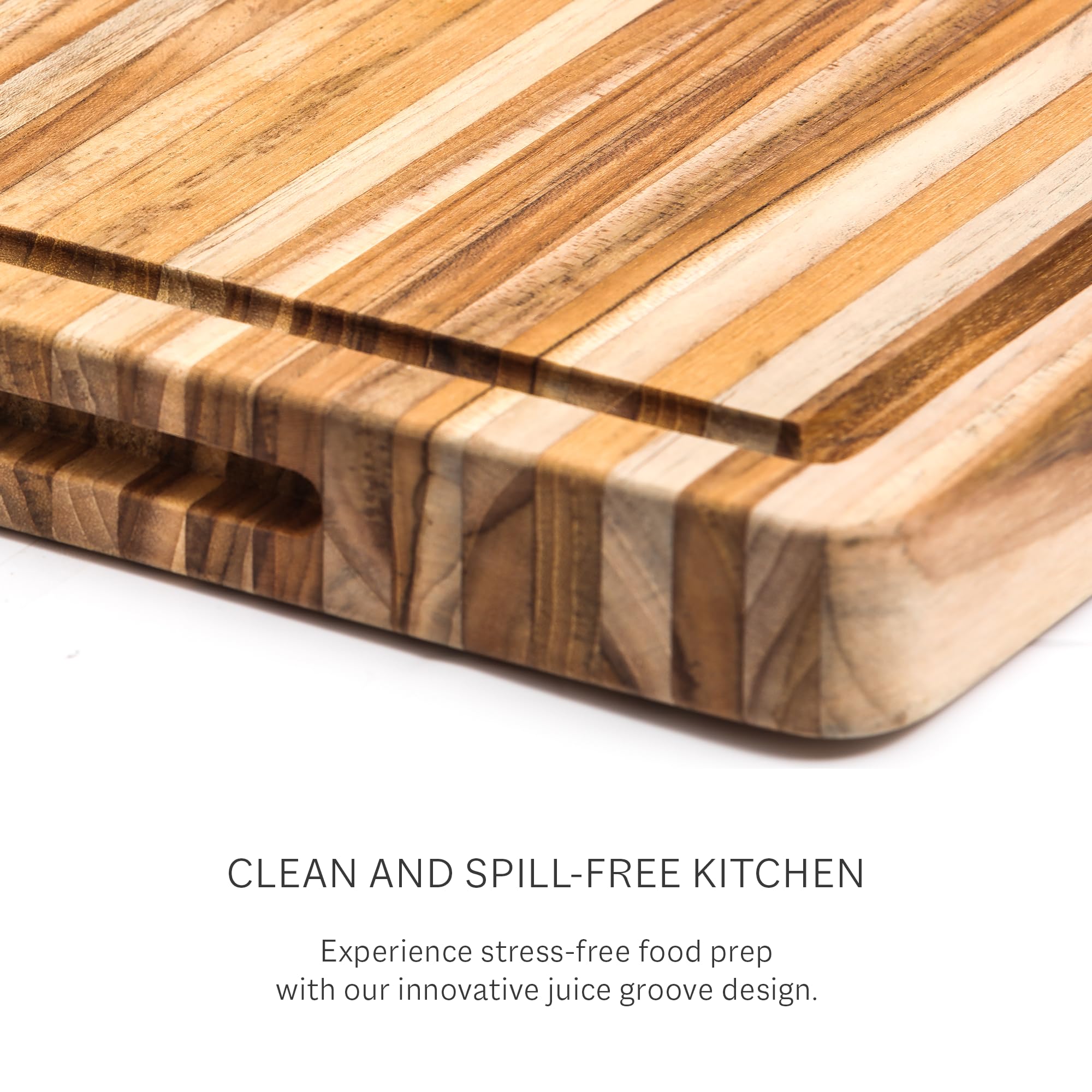 Teakhaus Large Cutting Board teak tone adds warmth to kitchen counters